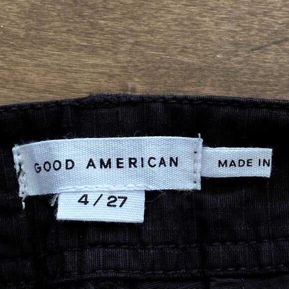 Good American Cargo Pants Womens Sz 4/27 Black Hi Rise Wide Leg Y2K Cyber Grunge - Picture 3 of 12